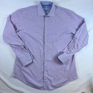 Bugatchi Uomo Shaped Fit Long Sleeve Button Up Shirt Men's 18.5 34/35 Easter